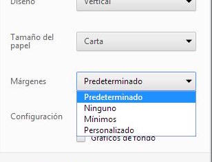 Menu de Configuracion de Impresión